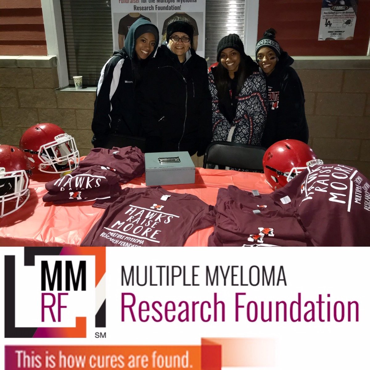Thank you to all the <a href="/Maine_South/">Maine South HS</a> and <a href="/LoyolaAcademy/">Loyola Academy</a> fans who donated money and bought shirts to support the Moore family and the Multiple Myeloma Research Foundation <a href="/theMMRF/">Multiple Myeloma RF</a> Accepting "moore" donations all year long here😀: gf.me/u/widu8y