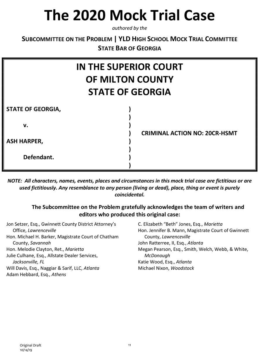 Georgia High School Mock Trial Competition (@ga_mocktrial) on Twitter photo The case is out. State of Georgia v. Ash Harper. Is your team prepared? #mocktrial <a href="/GeorgiaYLD/">Young Lawyers Division</a> <a href="/StateBarofGA/">State Bar of Georgia</a> gabar.org/forthepublic/f… The case is out. State of Georgia v. Ash Harper. Is your team prepared? #mocktrial <a href="/GeorgiaYLD/">Young Lawyers Division</a> <a href="/StateBarofGA/">State Bar of Georgia</a> gabar.org/forthepublic/f…
