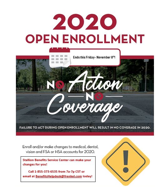stallionoil's tweet image. Employees, call Stallion's Benefit Service Center TODAY! Open Enrollment ends this Friday, November 8th. #NoAction #NoCoverage #2020