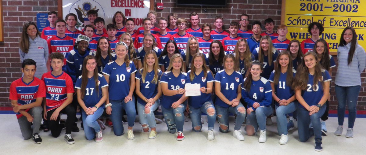 OhioCounty1's tweet photo. The @WheelingParkHS boys and girls soccer teams raised more than $1,000 for Relay for Life of Ohio County during its recent Breast Cancer Awareness Game vs. Linsly.  Patriot players will discuss the effort tonight on @WTOV9!!!
#experienceTHEPARK
#TogetherWeAchieve https://t.co/aRwGO6vYIp
