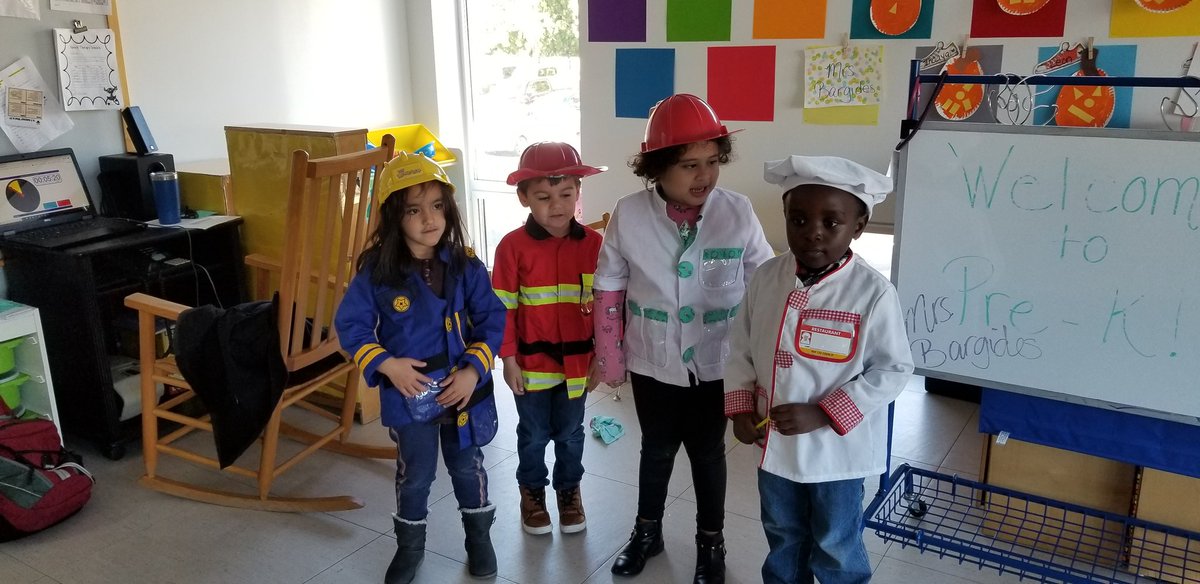 We are learning about community helpers and loved dressing up as a police office, a fire fighter, a doctor, and a chef! <a href="/CESMiniCougars/">Cougar Elementary</a>