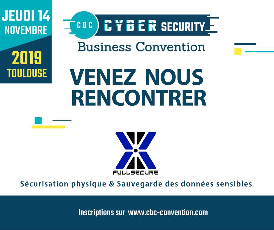 GascuelJ's tweet image. #Fullsecure expose au #CBC #CyberBusinessConvention le 14/11 #Toulouse ! C'est une opportunité de vous présenter nos #innovation2019 en #cybersecurite #hardware #NFC des #DonnéeSensible #horsligne 

↓ Plus d'Infos ↓
cbc-convention.com
#b2b #business