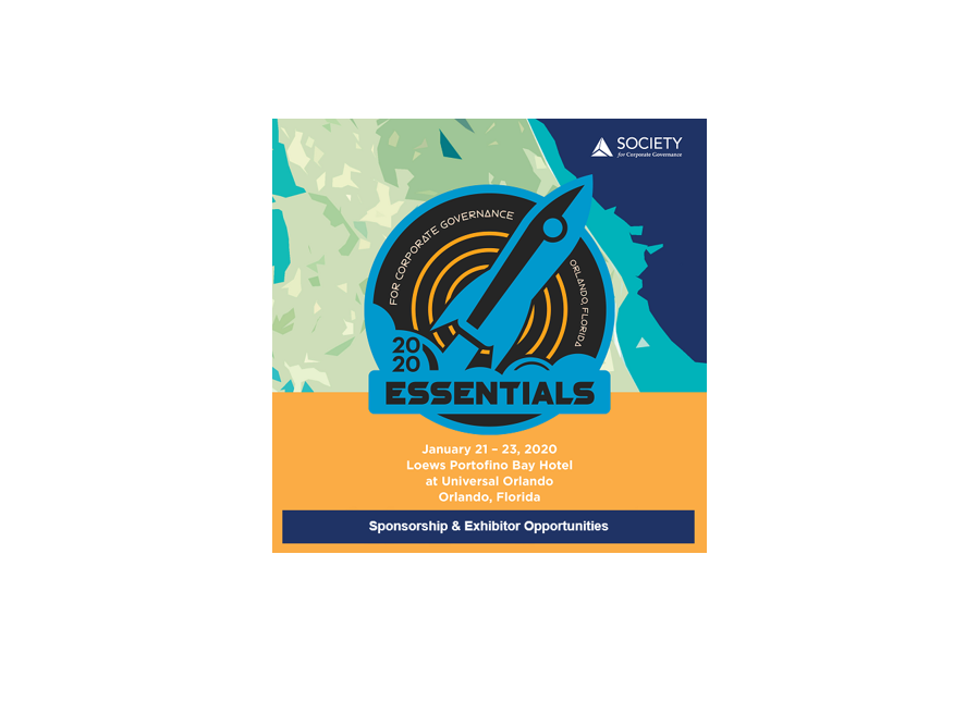 Society4CorpGov's tweet photo. Become an exhibitor or be a sponsor of #ESSENTIALS2020! Showcase your company to corporate governance professionals from public and private companies and other institutions. #missiongovernance2020 #corpgov #grc https://t.co/mXes7cs6ne https://t.co/q2EBno5NEf