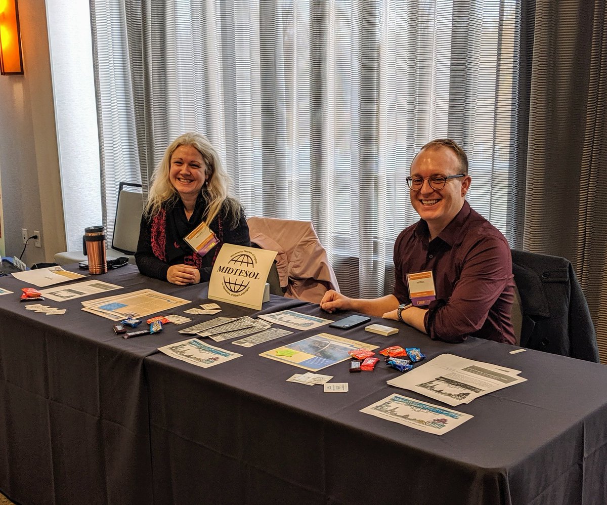 MIDTESOL's tweet photo. Stop by our table at #IowaCLC19 to learn more about how #MIDTESOL supports English language teachers in their professional growth. https://t.co/mxFsmBUSRB