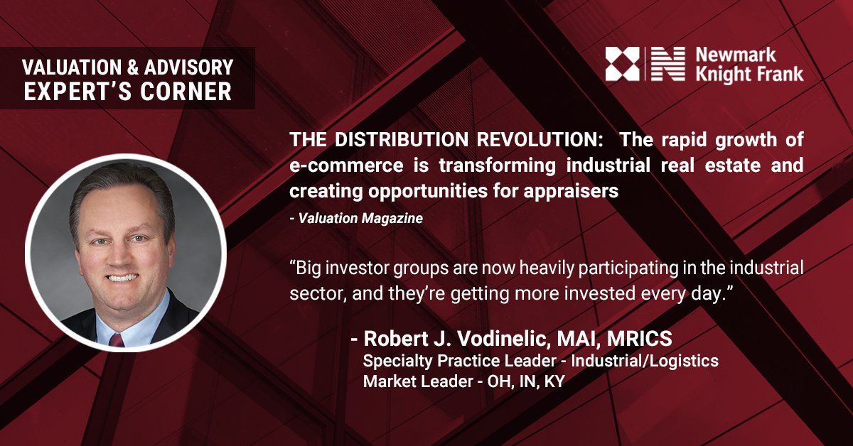.@Newmarkkf #Valuation & Advisory's Specialty Practice Leader - #Industrial/Logistics, @RobVodinelic, was featured in @AI_National's Valuation Magazine where he weighs in on the Industrial sector. #Distribution #IndustrialMarket

Click here to read more: valuation-digital.com/valuation/q3_2…