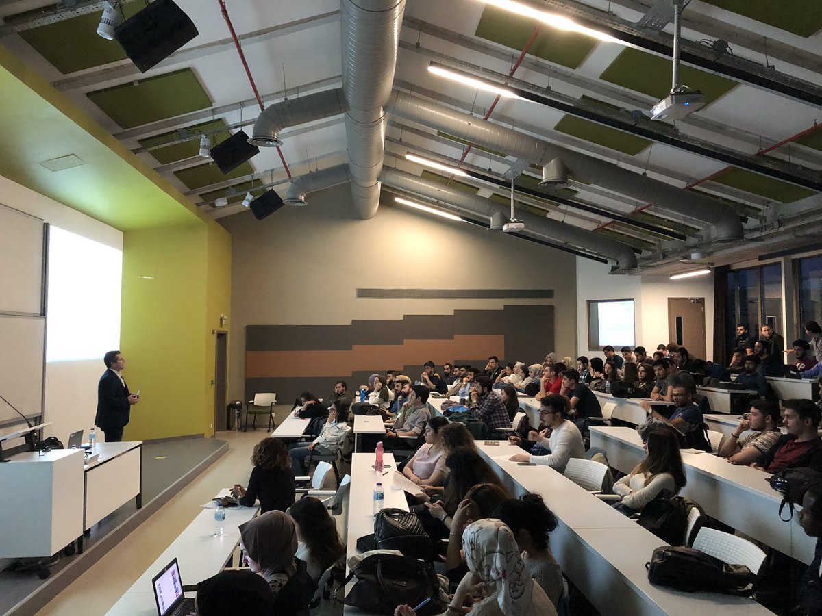 kral's tweet photo. Berat Ulualan of @qumulo shares his vision and experience on how to navigate the technology landscape with #SehirEngineering senior students cc/ @sehir_cs https://t.co/iOkNoZzbBe