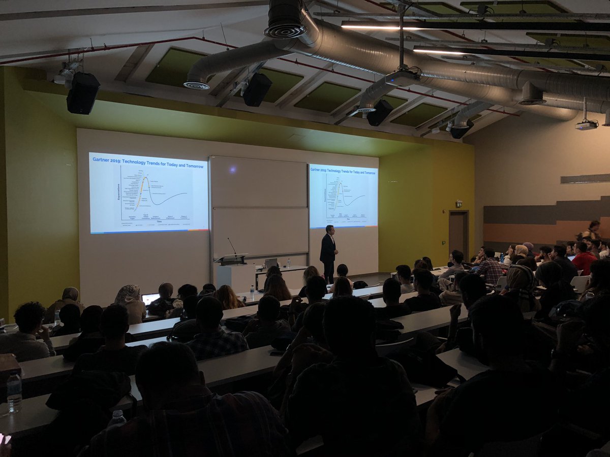 kral's tweet photo. Berat Ulualan of @qumulo shares his vision and experience on how to navigate the technology landscape with #SehirEngineering senior students cc/ @sehir_cs https://t.co/iOkNoZzbBe