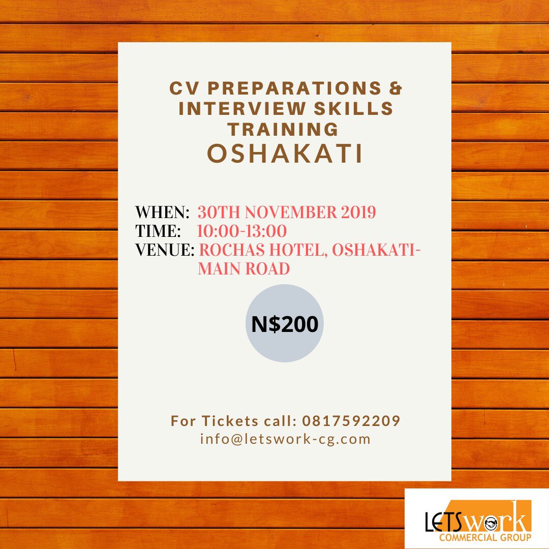 LetsworkG's tweet image. Never miss a chance to learn and upskill. 
#interviewskillstraining
#Upskill
#Namibia 
 @Popyeni79