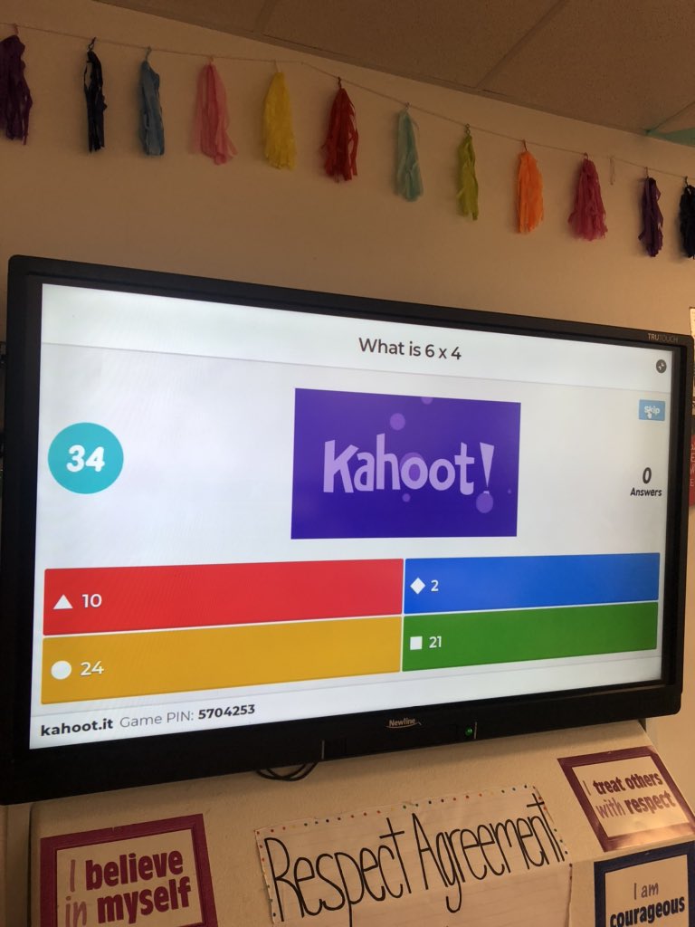 Ms_Sweeten's tweet photo. Multiplication Kahoot! We’re practicing our strategies utilizing teamwork 👍🏼 https://t.co/c9tHFcrlqF