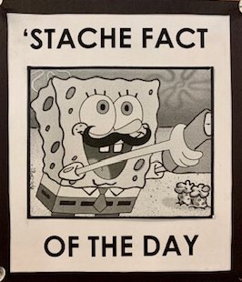 NNHSLibrary's tweet image. Come to the LLC to get your daily 'Stache Fact all Movember long. Spongebob is excited about them! #moteam.co/nnhs