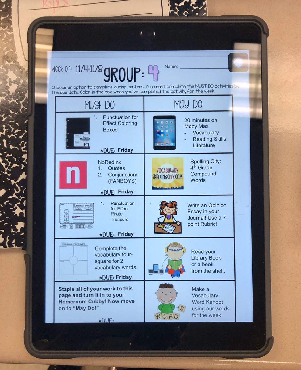 LeahGumataotao's tweet image. Student writing conferences and differentiated choice boards! I can hardly stand it!💓 You’re doing a fantastic job @HeyMsFrazier! #4thgradeELA #effectiveinstruction @JosephMartinLC @bduke_jme @LibertyCoSchool