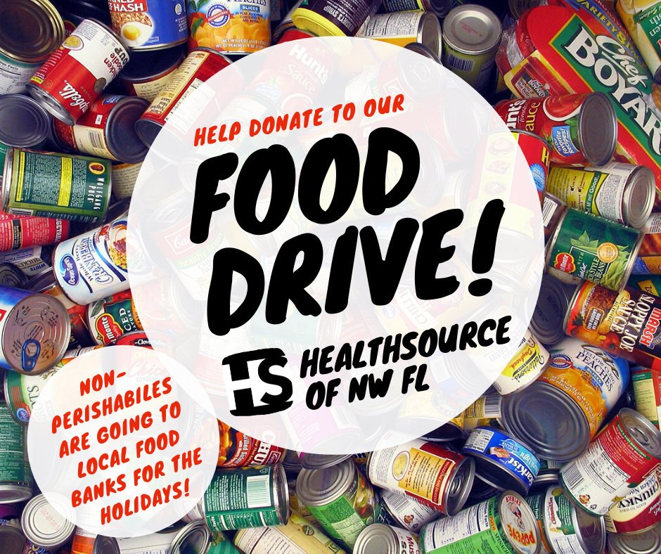 HealthSource_FL's tweet image. HealthSource of NW FL clinics are hosting a Food Drive and collecting non-perishable items to donate to the local food banks! Next time you're at the grocery store, grab a few extra canned items for your neighbors in need. #HealthSourceNWFL #HealthSource #community #Pensacola