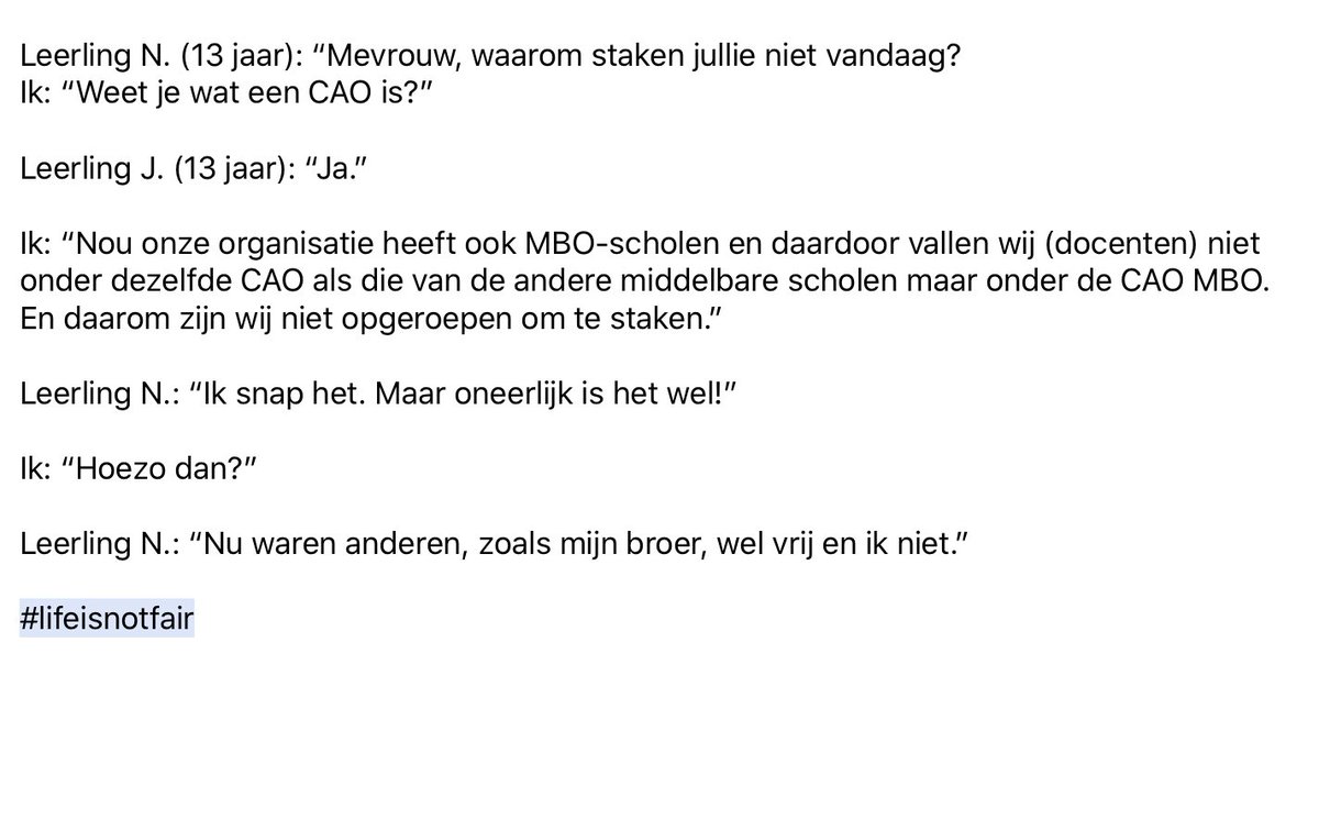 OverWijs's tweet image. #lifeisnotfair #nieteerlijk #staken #lvnslssn