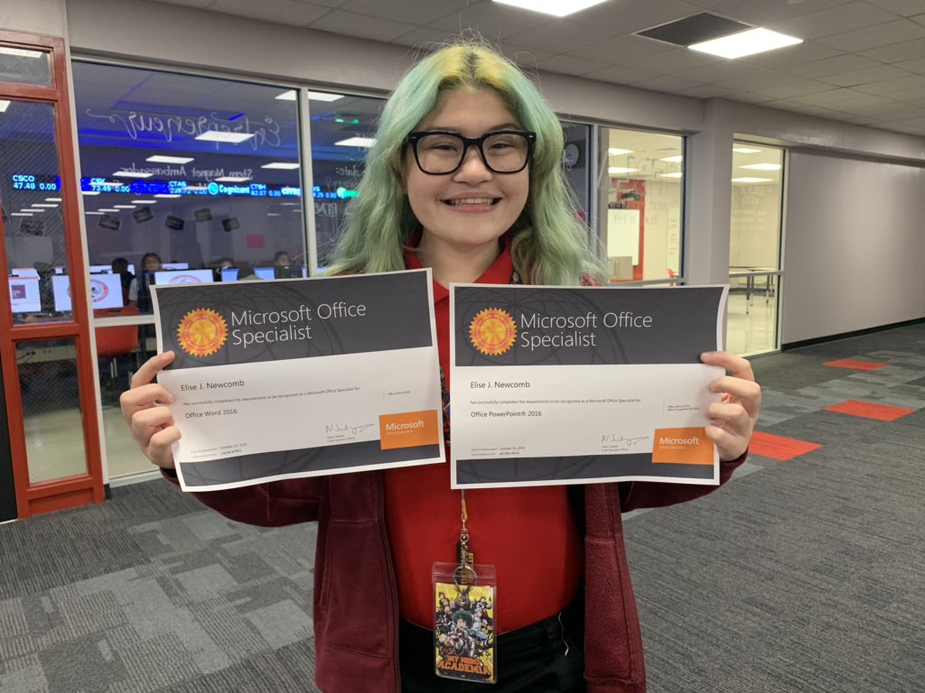 SpartanMagnet's tweet image. Congratulations to the @SpartanMagnet students who got a head start on their @Microsoft Specialist Certifications! A special shoutout to Elise N. who earned a perfect score 💯! #BusinessInnovationManagement #GamingDesignAnimation #CodingandAppDevelopment