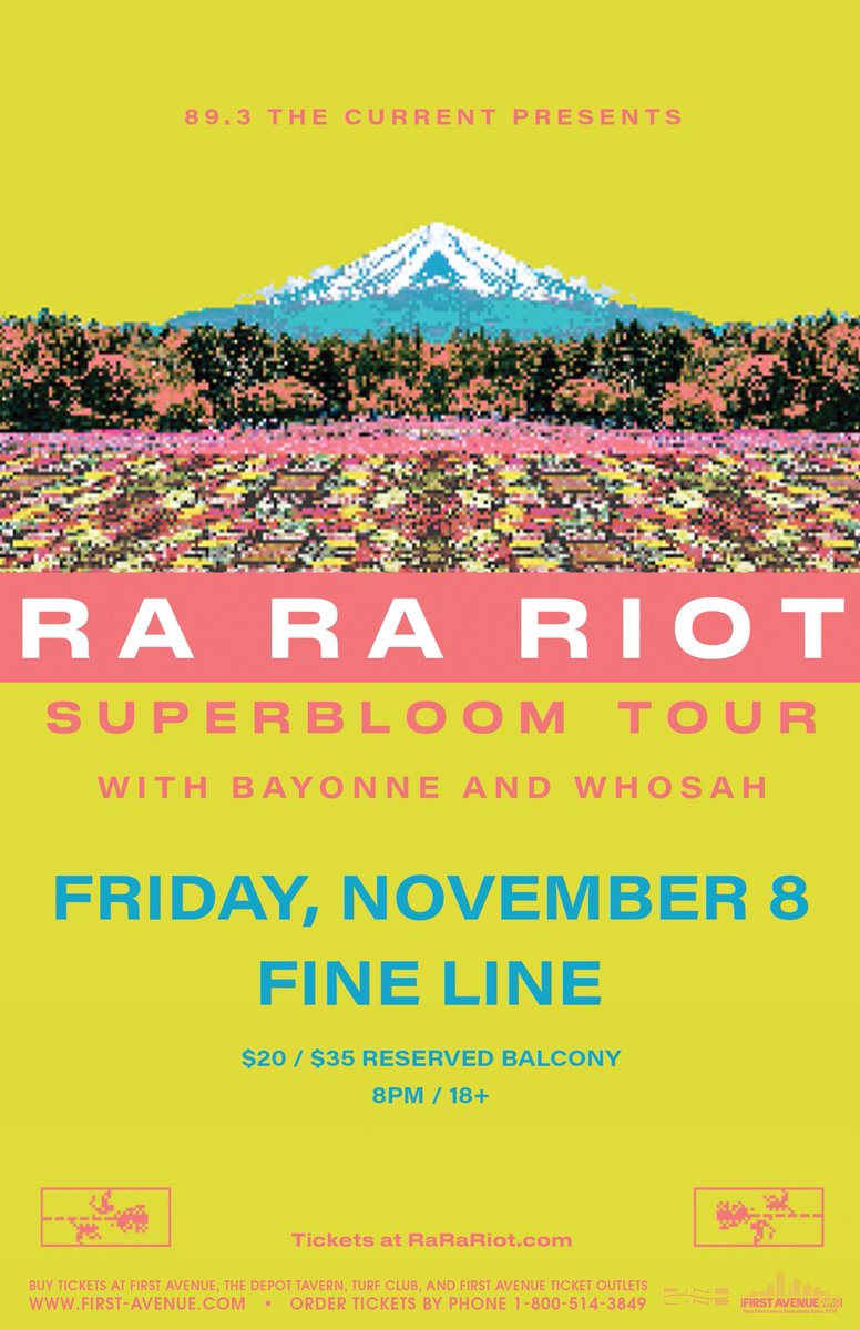 Whaaat we're opening for <a href="/rarariot/">Ra Ra Riot</a> and <a href="/Bayonne/">Bayonne</a> Friday night at <a href="/FineLineMPLS/">Fine Line</a>??!!

Yes way. These bands are sweet, come hang with us &amp; 🕺👯‍♂️🕺