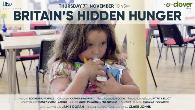 Delighted to present our research on Hidden Hunger on ITV1 tomorrow at 10.45pm #holidayprovision #EndHunger #RighttoFoodUK. It is a national crisis and it's time for governments to address the structural causes of poverty whilst supporting communities and citizens right now.