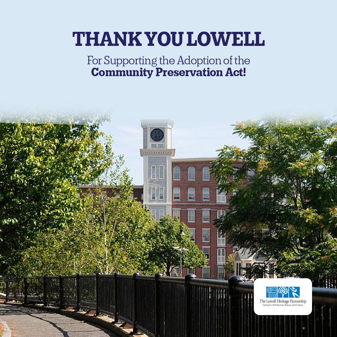 Thanks to all who supported adoption of the CPA in Lowell, the 176th community in MA to do so. Unofficial results from yesterday's vote 5,018-3,646. #lowell #lowellma #preservation #historicpreservation #openspace #parks #affordablehousing #communitypreservationact #gatewaycities