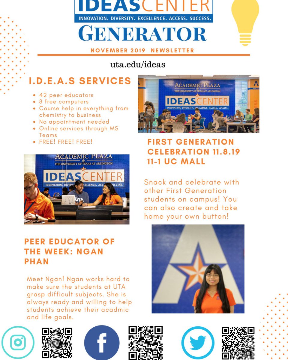 IDEASCenterUTA's tweet image. “Be less curious about people and more curious about ideas.”
― Marie Curie

The light is always on at the IDEAS Center! Stop by anytime for your class or college needs.