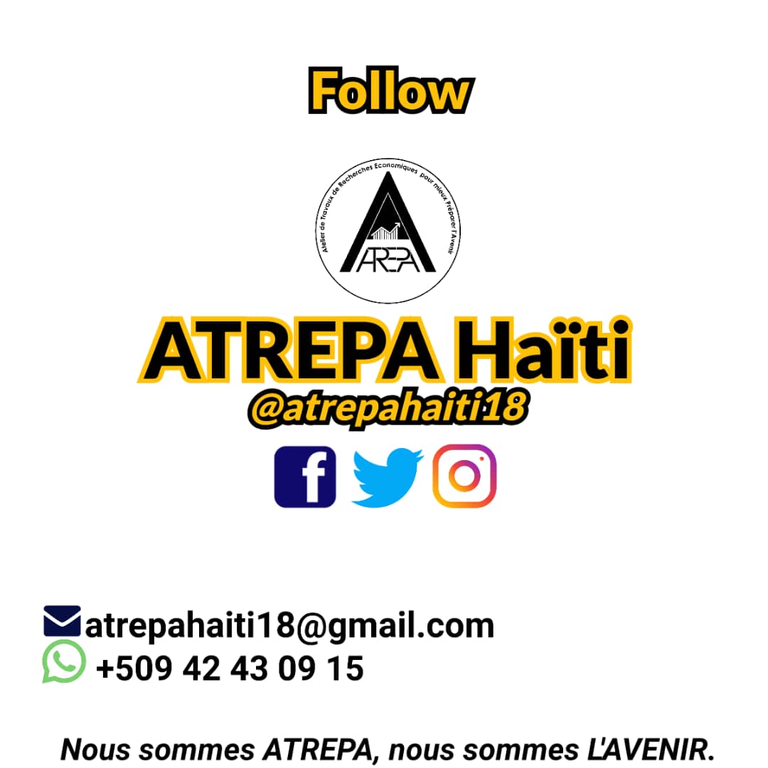 Si vous pensez Analyses Economiques, Education financière et entrepreneuriale, développement personnel ,recherches et opportunités. Pensez à ATREPA. Follow ATREPA sur Fcb/IG/Twitter et incitez vos amis et contacts à le faire aussi. Merci
NOUS SOMMES ATREPA, NOUS SOMMES L'AVENIR.
