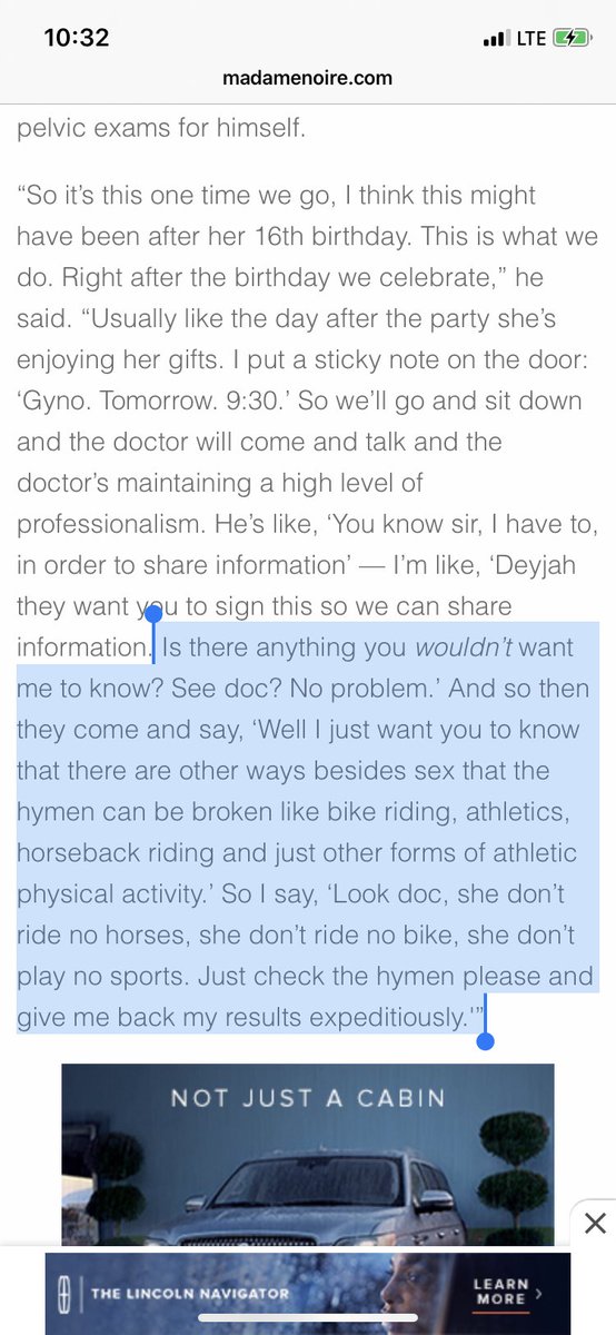 DISGUSTING: T.I. (@TIP) goes to his daughter Deyjah’s gynecologist yearly to make sure her hymen is still intact. He said the results are his. Gross!

1. It’s toxic, creepy & possessive.

2. His younger son admits he’s having sex & it wasn’t a problem.

3. She’s 18! Stop him now!