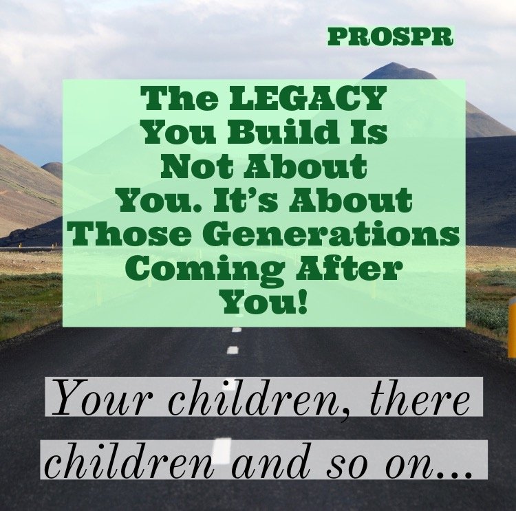 PROSPRBRAND's tweet image. The Legacy you build is bigger than you!

#legacy #priorities #family #mom #dad #parents #goals #growth