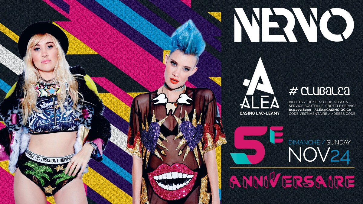 5e ANNIVERSAIRE🎁| Pour l'occasion, <a href="/nervomusic/">NERVO</a> débarque à #Gatineau 🥂 BILLETS: bit.ly/2PmAEO0
.
.
#edm #outaouaisfun #myottawa #events