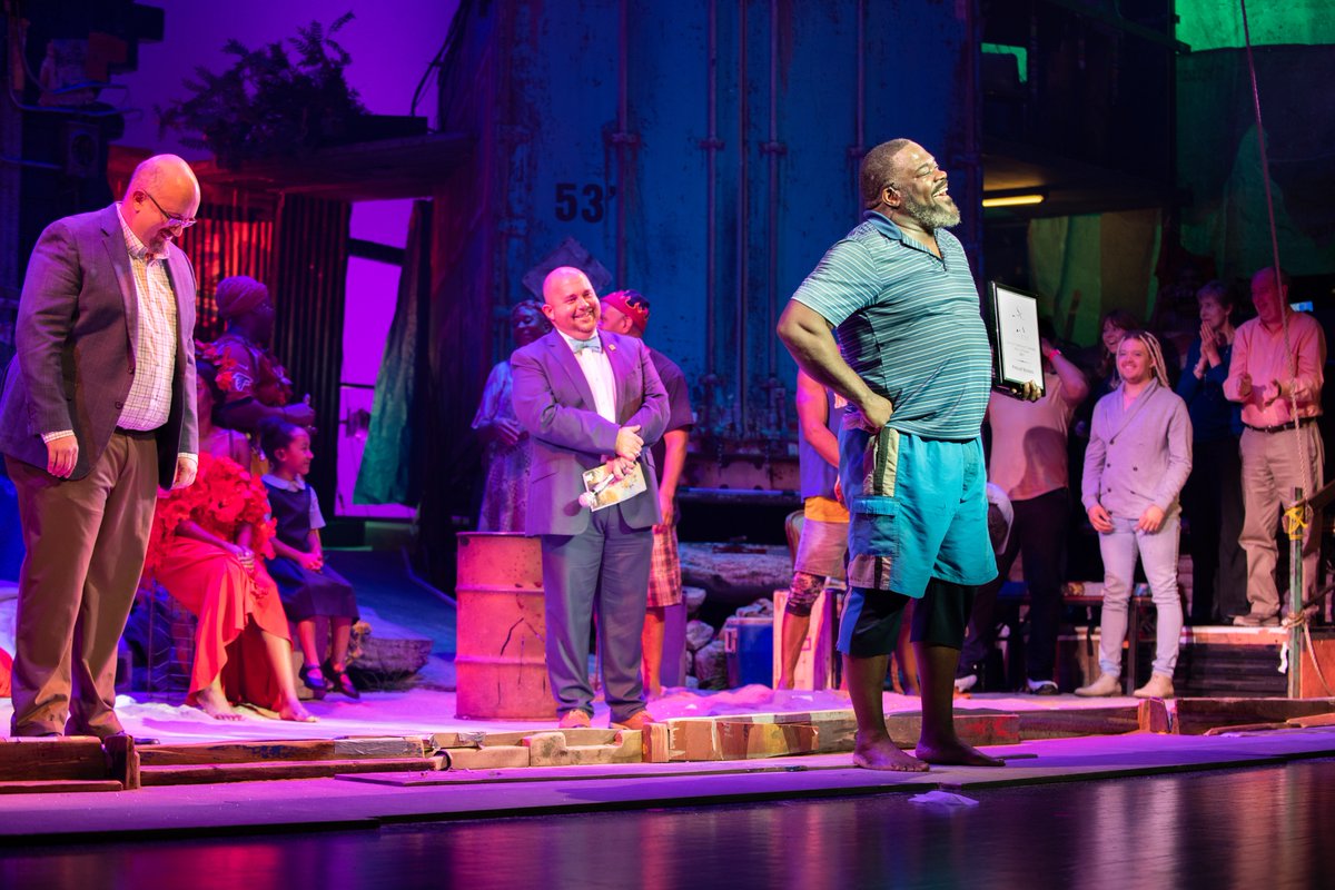 peacecenter's tweet image. About last night.... Congratulations @theboycan! 

The #yeahTHATgreenville native was inducted into the @SCTheatreAssoc Hall of Fame after @OnceIslandBway's opening night curtain call! 👏 #PCBroadway