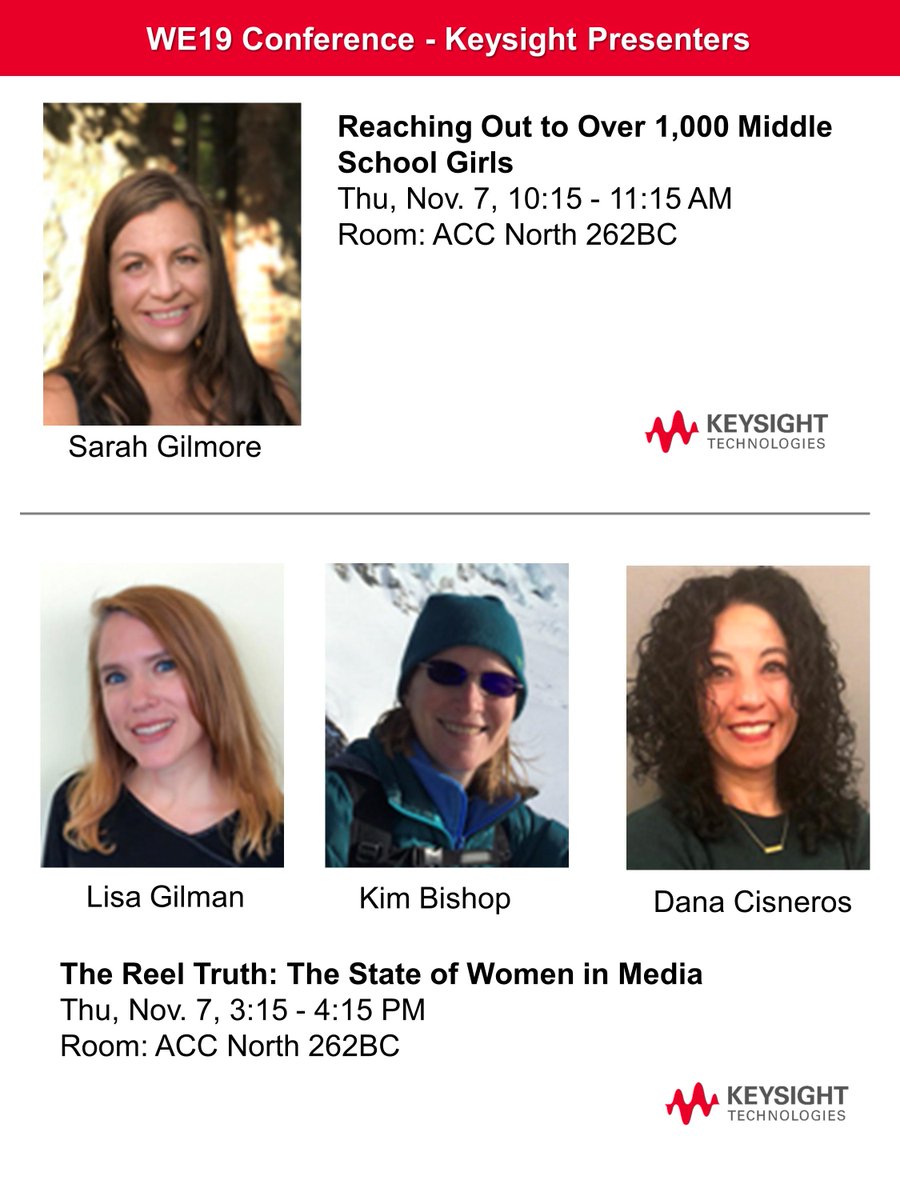 Keysightcareers's tweet image. The world’s largest conference for women engineers starts this Thursday, Nov7! Keysight team can’t wait to see you at #WE19 in Anaheim, CA from Nov 7–9. Visit us at Booth 740 for Keysight career opportunities. Don’t miss talks by our women leaders. bit.ly/2MlqQlx