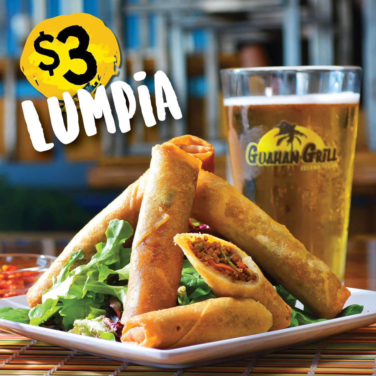 GuahanGrill's tweet photo. Getting halfway through the week is definitely something to celebrate! Stop by today for #HafaAdaiWednesdays and get your $3 lumpia on.
 
*Dine in only. Cannot be used with any other offers or discounts.
 
#GuahanGrill #SanDiego #Chamorro #SanDiegoDeals #SanDiegoFoodie https://t.co/Q12VonjSrF