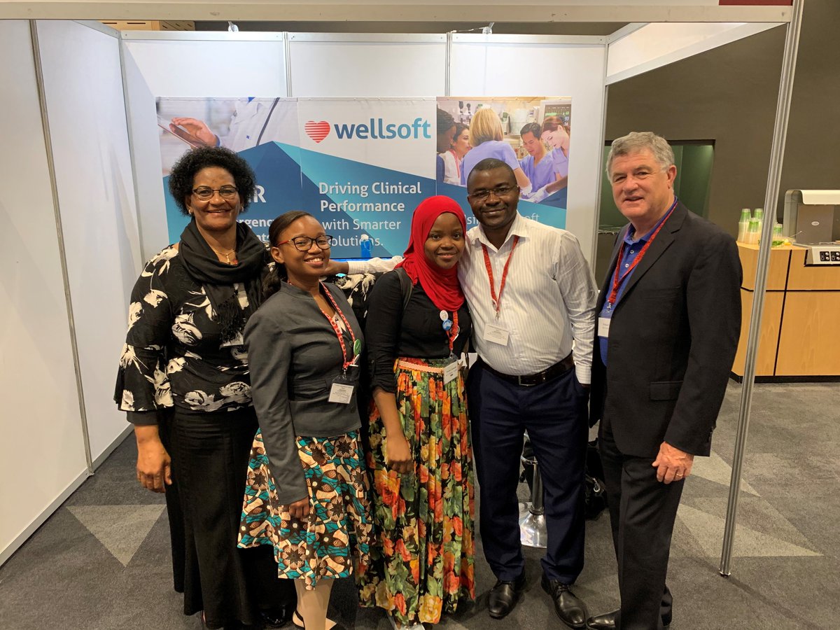 wellsoft_edis's tweet photo. Thank you to our friends from Muhimbili National Hospital who stopped by to visit our booth. Great to see you all! #EMSSA19 #wellsoftusers https://t.co/umDFgrWfC8