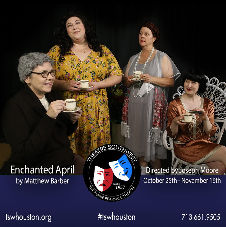 TSWHouston's tweet photo. Only four more chances to see this wonderfully enchanting play! Enchanted April performs Friday and Saturday nights through November 16th. 
Tickets &amp; Reservations: https://t.co/ECD2iVfAzB
#tswhouston #theatre #communitytheatre #houston #performingarts #onstage #performances https://t.co/XfxLvZzGzB