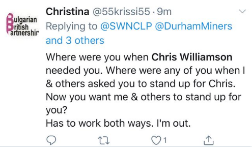 cquilty52's tweet photo. I would like to thank everyone for the messages of support over my decision to quit the Labour party and stop voting Labour in protest at the treatment of Chris Williamson.

It is heart-warming to know many fellow comrades feel the same https://t.co/58Yk3Kr5Td