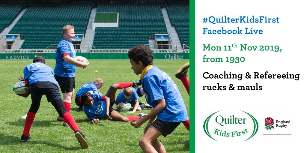 QKidsFirst's tweet photo. #QuilterKidsFirst Facebook Live 📹

Monday 11th Nov 2019 at 1930 🗓️

@ealingtfrugby to discuss coaching &amp; refereeing rucks &amp; mauls 🏉

Join the 'Quilter Kids First' Facebook Group to tune in ▶️

Post your questions below 👇 https://t.co/WpPTWWbgqQ