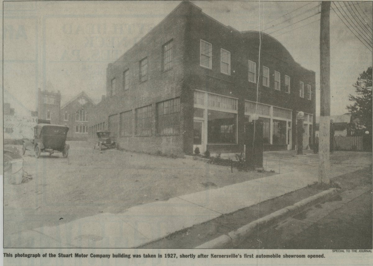 #WayBackWednesday photograph of the Stuart Motor Company building in 1927. This photograph was taken from a newspaper article published in the Winston-Salem Journal. Photo courtesy of Wilma Hendrix.