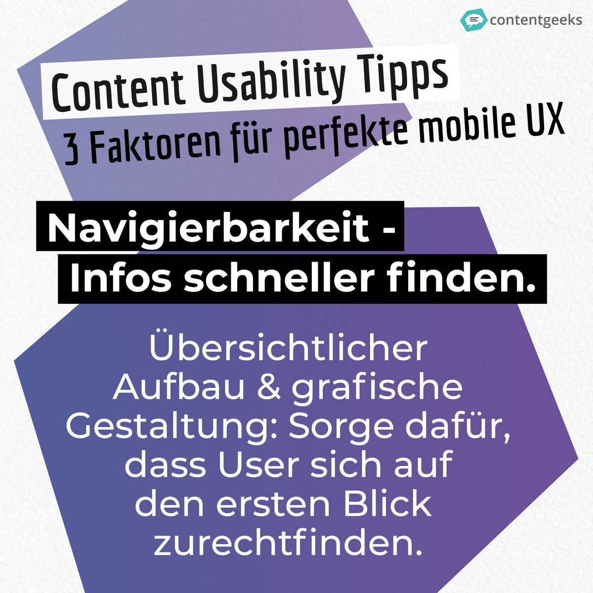 content_geeks's tweet photo. Perfekte Mobile #content #usability ? Mit diesen drei Tipps klappt es 🤓 Mehr zum Thema Mobile Content findet ihr in unserem aktuellen Blogbeitrag 😉 https://t.co/OzlcpkYuow https://t.co/jXwZApso94