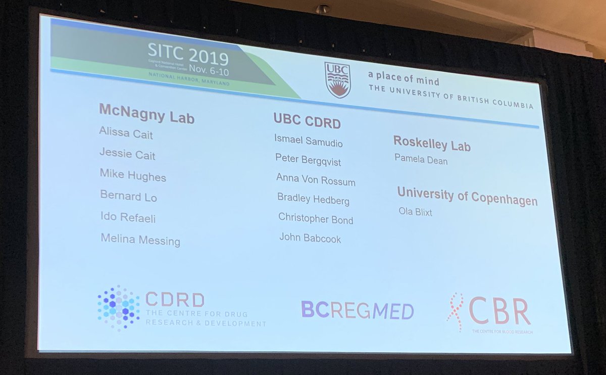 BernardAFox's tweet photo. 2/ Dr Diana Canals Hernaez @UBC and rep for #Canadian Cancer Immunotherapy Consortium (#CCIC) talks #Podocalyxin as immunotherapy target/ 2 Abs developed/ bind many tu types/can delay tumor growth and reduce metastases/moving to clinic? #WIC2019 #SITC2019 @sitcancer @WICouncil https://t.co/vggHMGoBFM