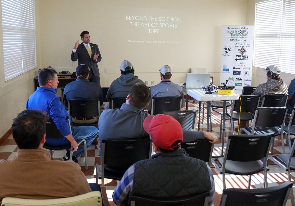 CityofJacksonTN's tweet photo. Mayor Scott Conger welcomed members of the Tennessee Valley Sports Turf Managers Association @TVSTMA to the @WTHSportsplex , Wednesday, November 6. https://t.co/YGM8M6VaY1
