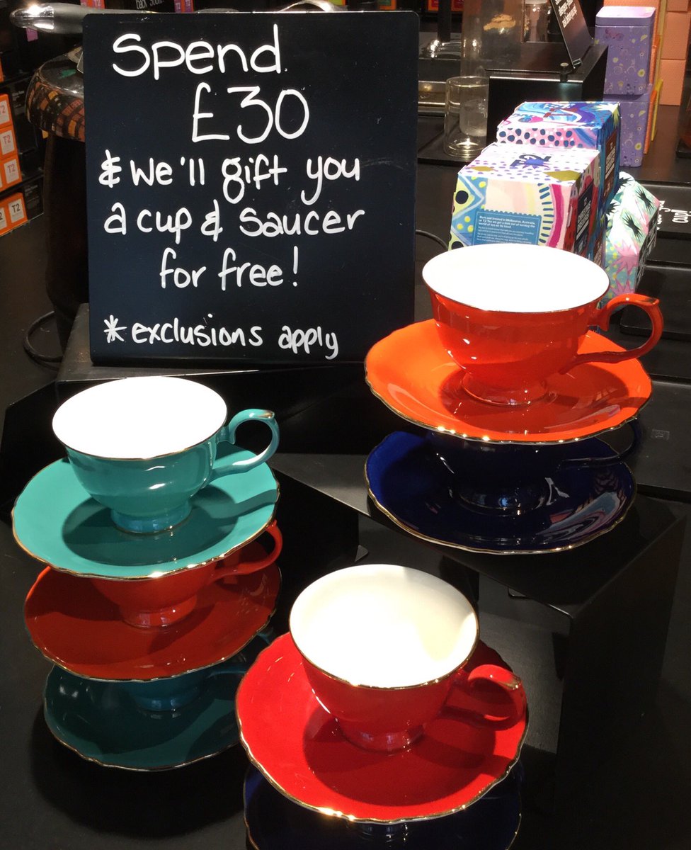 Fancy a FREE cup and saucer? Spend £30 at T2 and we can make that happen ☕️ (*exclusions apply, whilst stocks last) 

#T2Moments #T2Tea #WDYT #T2 #Cheltenham
