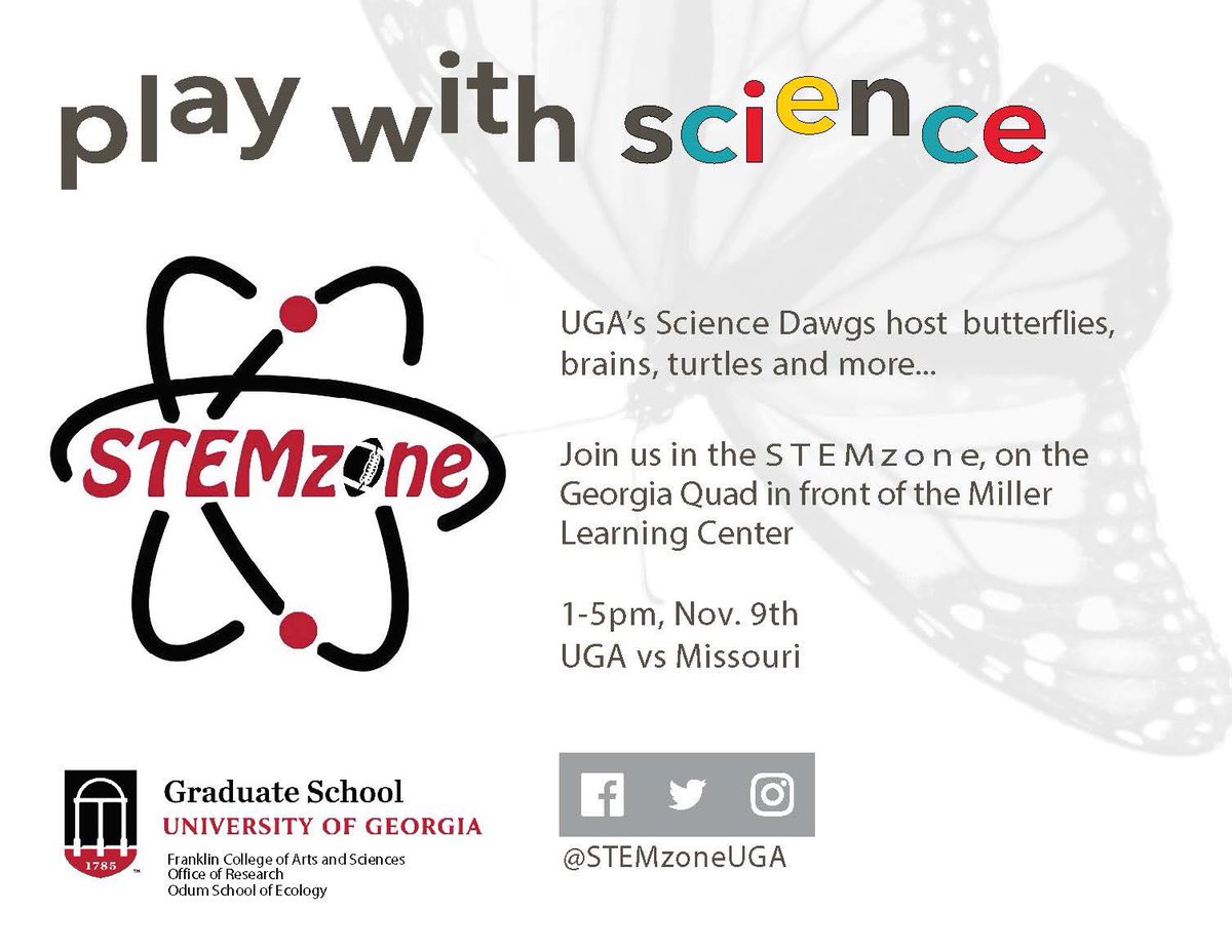STEMzoneUGA's tweet photo. Make sure you get to the #UGAvsMizzou game early this Saturday!!! Can’t wait to see y’all at #STEMzone2019
#universityofga #STEMzoneUGA #MLC #CommitToSTEM https://t.co/qRz5eVdpt1