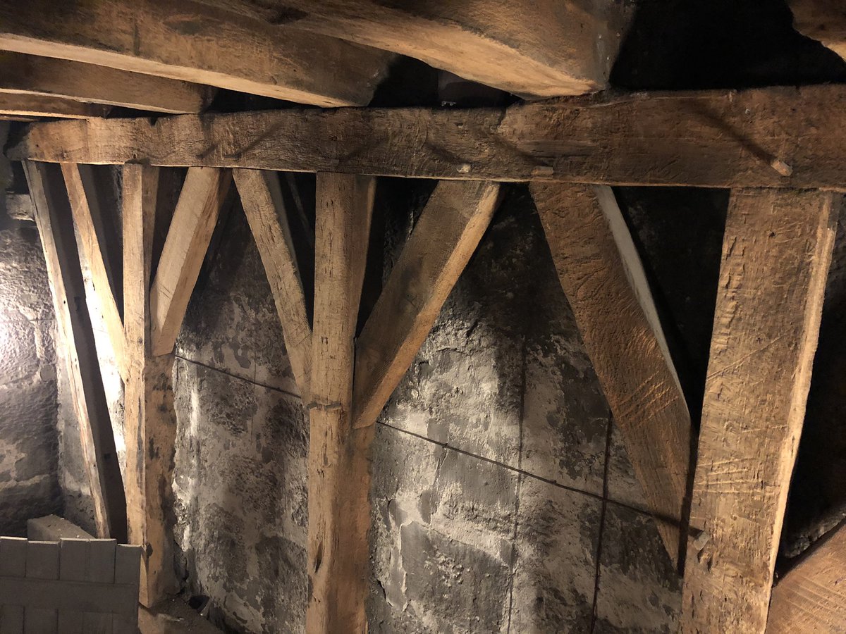 Dendrochronicle's tweet photo. Dendro sampling in the bell tower of St Giles Cathedral, Edinburgh today, amazing 5 storey timber frame, for SESOD project @HistEnvScot funded #SCARF #SESARF https://t.co/3GALPhkdGU