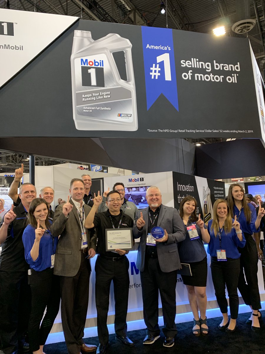 nathanhshipley's tweet photo. Congrats to @Mobil1, winner of @npdgroup's Aftermarket Performance Award for top U.S. market share increase in the Chemicals/Additives/Fluids category! #AAPEX19 https://t.co/WJZTexFQVP