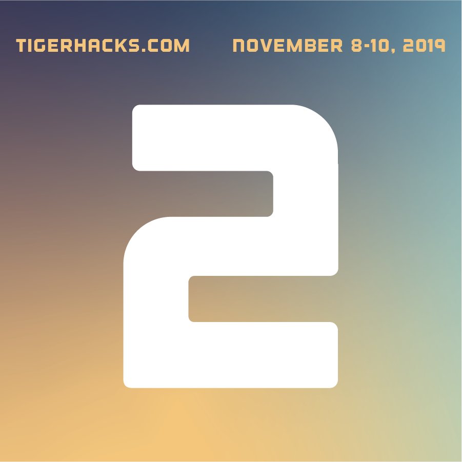 we are officially two days away from TigerHacks 2019 🎨It's not too late to register, so head over to tigerhacks.com and register now!