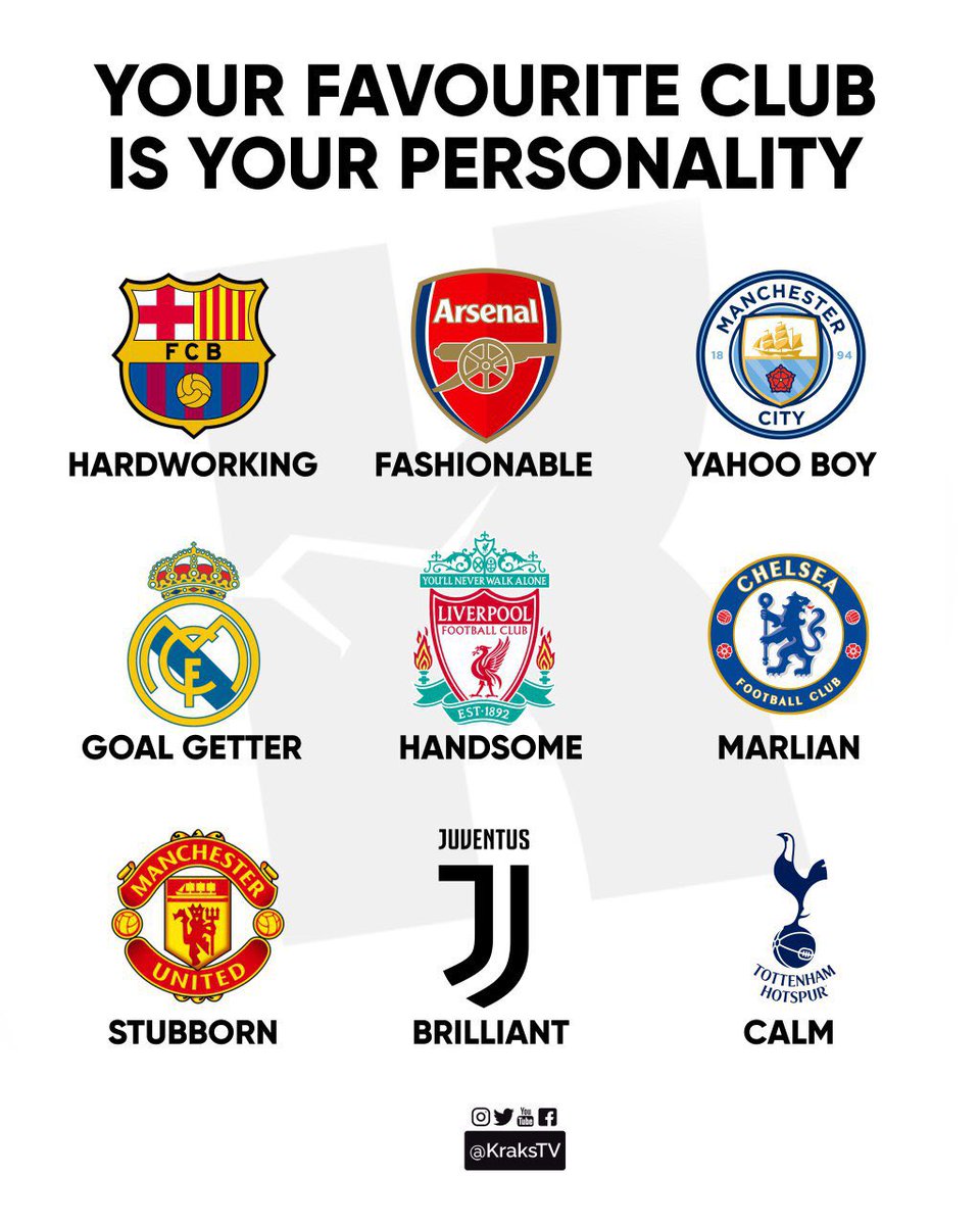 Your favourite club is your personality 

Oya leggo 🏃🏿