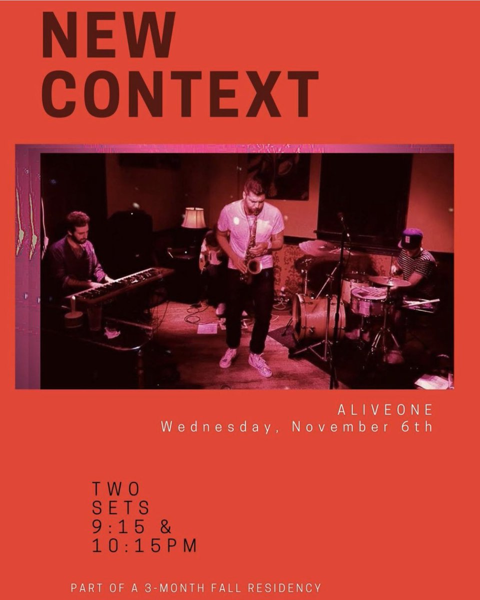 aliveonechicago's tweet photo. Get jazzy tonight with New Context in the back room 🎶🎷 plus did you know all signature cocktails are 1/2 off on Wednesday’s? 😎
#jazzhop #chicagolivemusic #chicagojazz #chicago #chicagofunk #chicagohiphop #hiphopjazz #drums #sax #groove #aliveonechi #chicagomusic #newcontext https://t.co/b34rpxtv3p