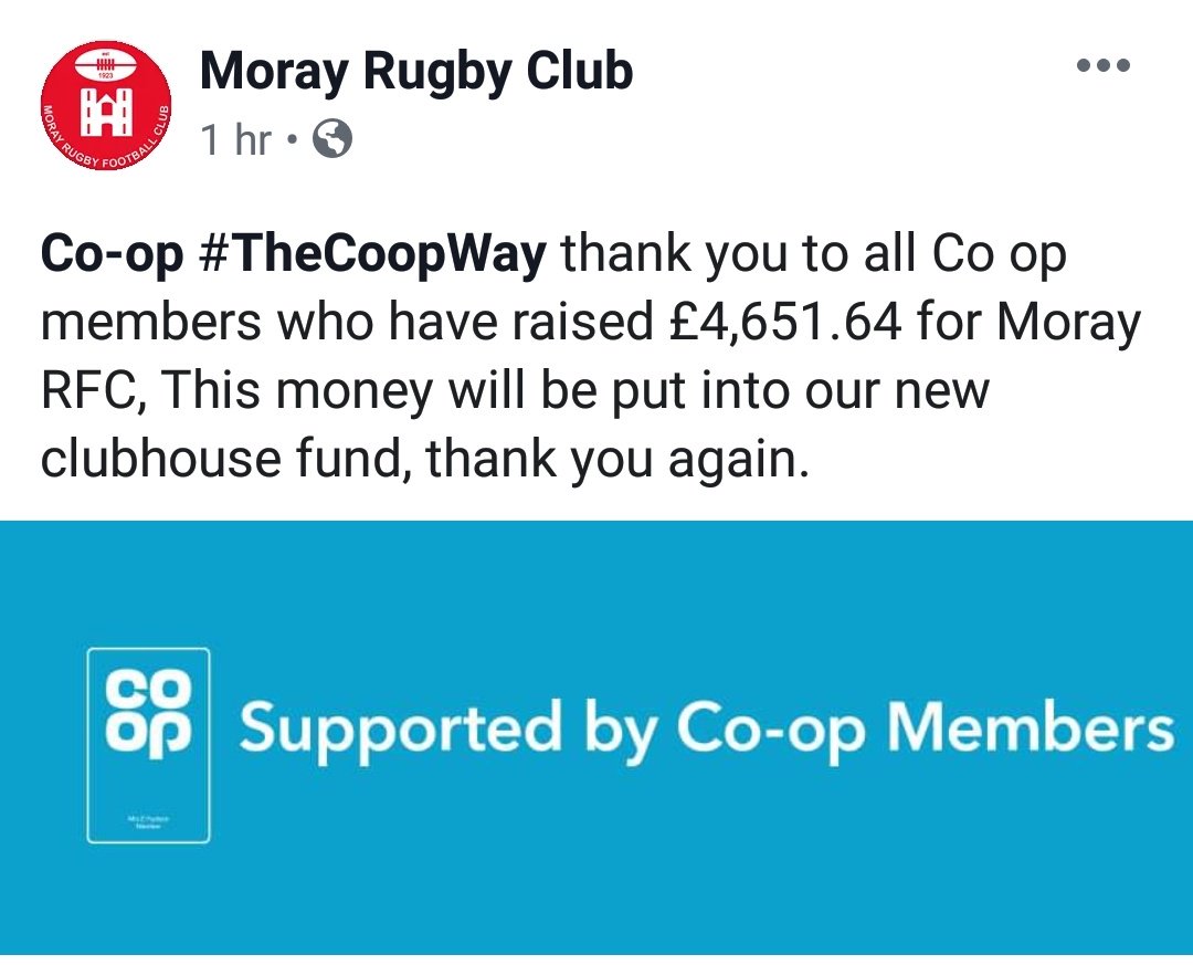 forbes789's tweet photo. A local cause I'm personally involved in current member and player. This is exciting and amazing. The Coop is leading the charge with community causes and a huge support to help build new clubhouse and flood eleviation  #morayRFC #MRFC #COOP #coopcauses #itswhatwedo https://t.co/XCuekCpi1B