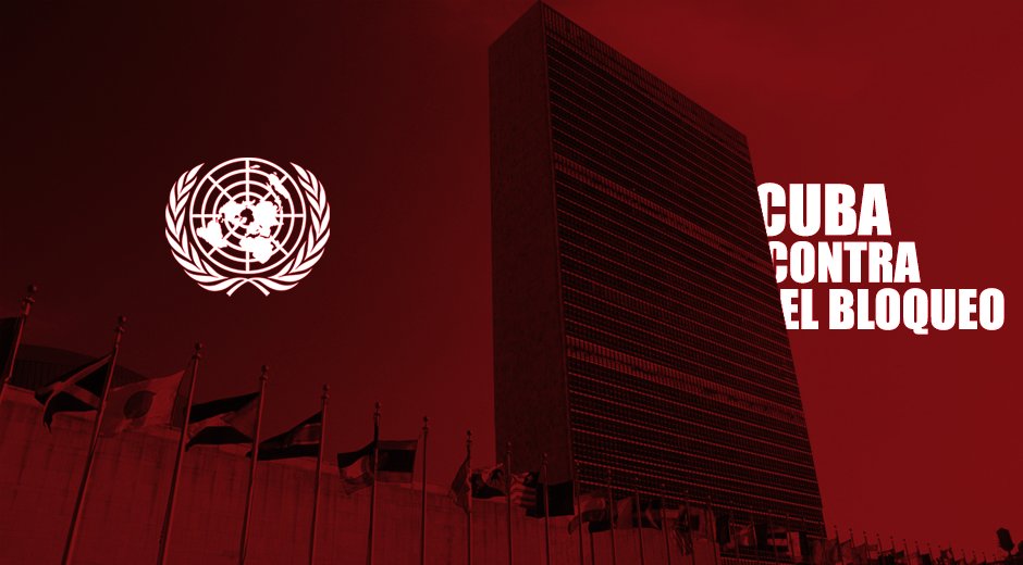 ecsanluis's tweet photo. Hoy #6deNoviembre y se debate en la Asamblea General de las Naciones Unidas el proyecto de resolución “Necesidad de poner fin al bloqueo económico, comercial y financiero impuesto por los Estados Unidos de América contra #Cuba”. #ElBloqueoEsReal https://t.co/3LOp3CGEPz