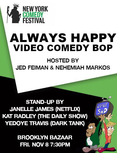 NeverSad's tweet photo. #neversad #comedybop #nyc #brooklyn #greenpoint #sketch #video #standup #comedy #makeNYlaugh https://t.co/t9DRvd0u4Y