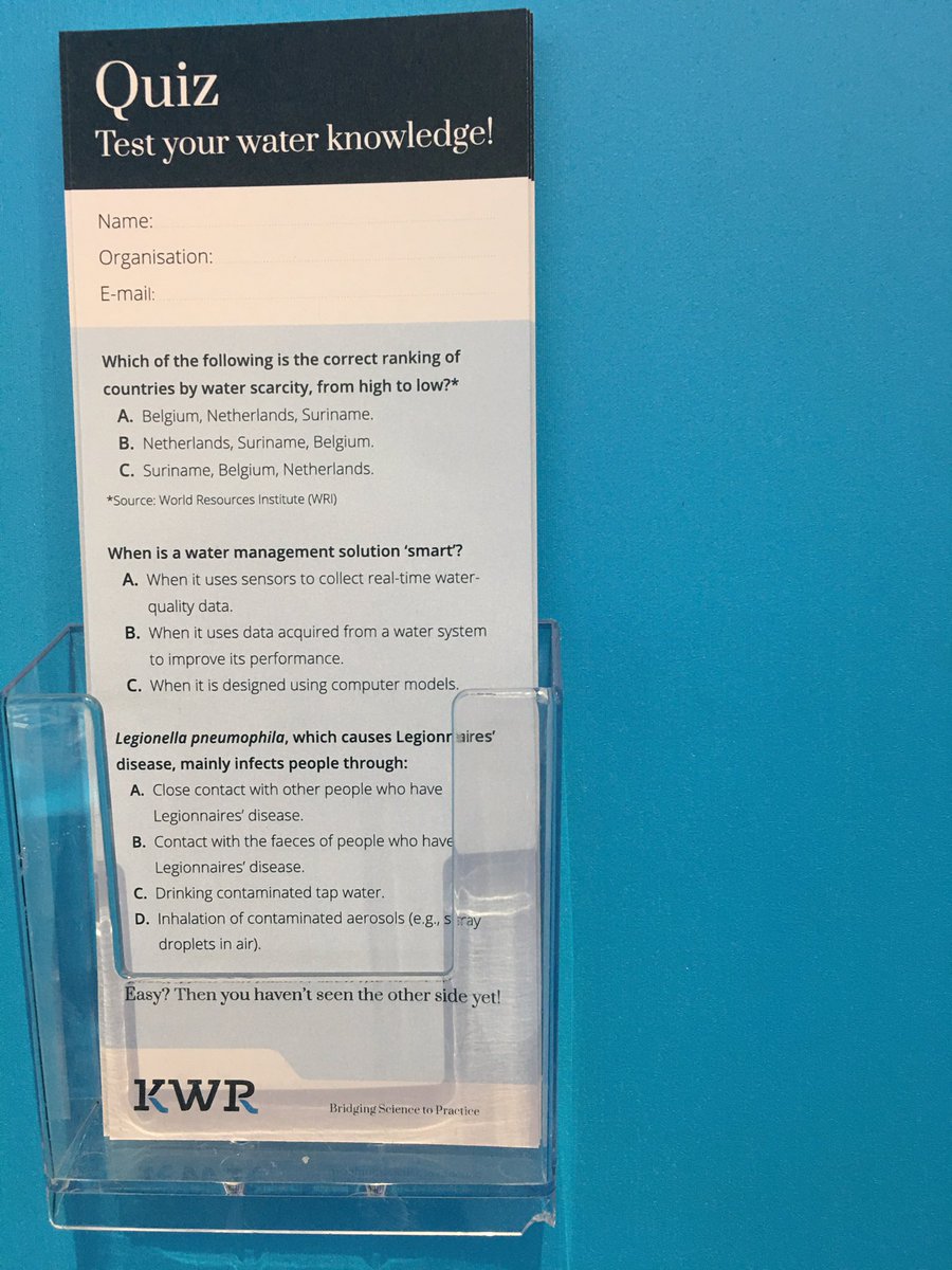 hansruijgers's tweet photo. Barbara joined the Quiz in the @KWR_Water stand at the Aquatech exhibition.

We use the Quiz to create extra awareness of the stand topic 'Improving Water Availability'. 

@Aquatech @RVO_Nederland https://t.co/hw83eU4NgA
