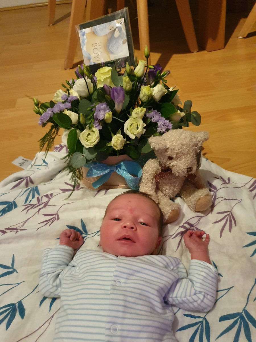 stevedaniels90's tweet photo. Thank you @CPIGroup_ for Charlie's flowers, teddy and balloon. He may only be 2 weeks old but he loves them.

#work #CPIgroup #Newborn https://t.co/secEmop8dr