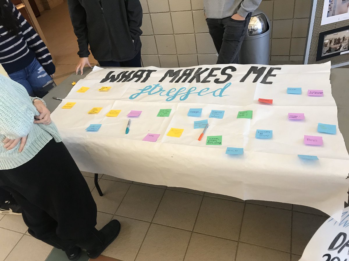 USCHSACTIVITIES's tweet photo. National Stress Awareness Day 2019! Student Council wants to know about the stress in our student’s lives. #USCwellness @USCHSSC @timothymwagner @USC_High_School @USCSchools @PASCtweets https://t.co/WyizLj1p21